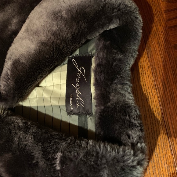 Vintage pewter shearling coat, fully lined - Picture 4 of 8